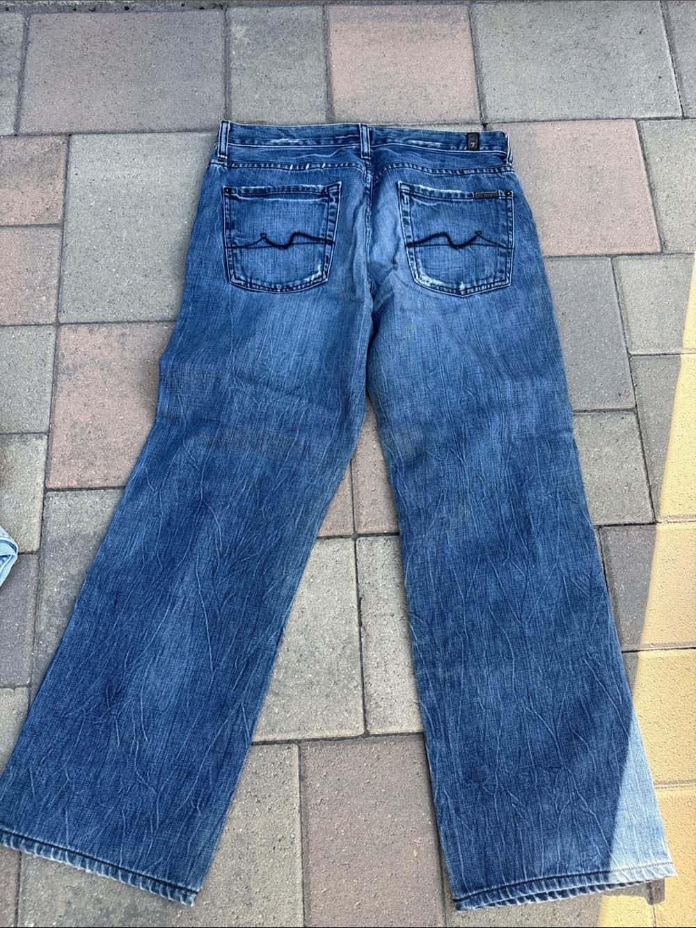 7 For All Mankind Men's Bootcut Jeans in Medium Blue